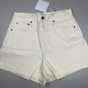 Pistola Women’s Saige High Rise A-Line Denim Shorts Size 27 Eggshell/Ivory